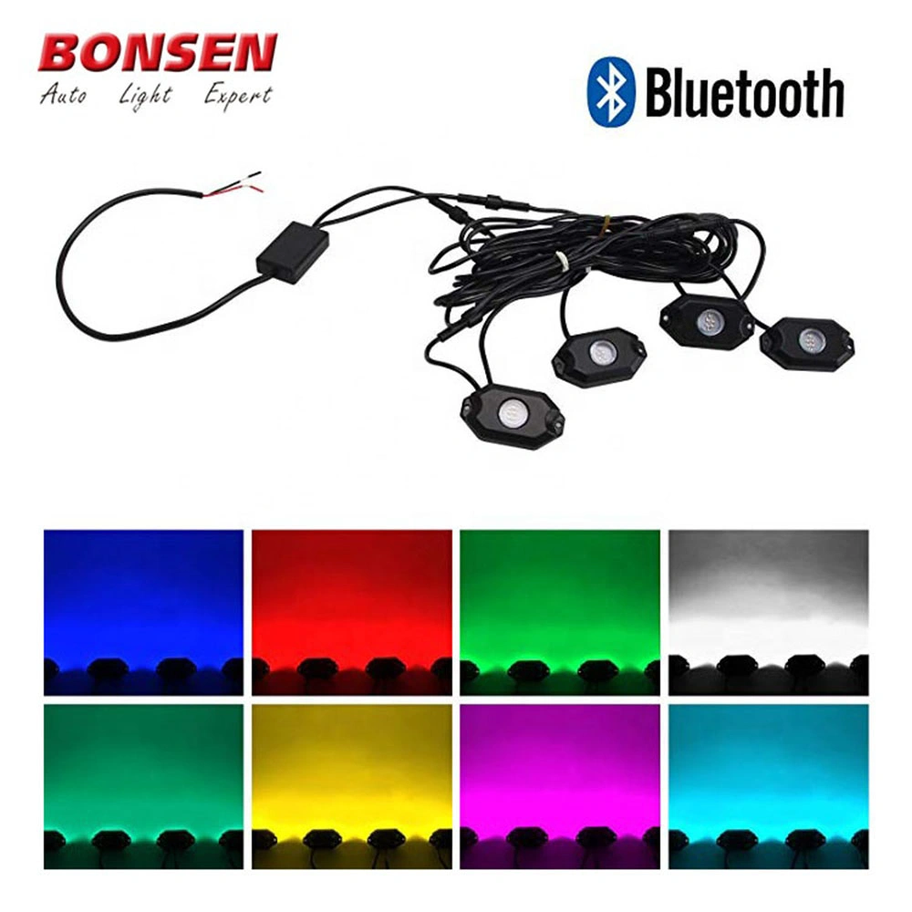 Hot Sale RGB Pod LED Car Decorative Light by APP WiFi Control RGB LED Rock Lights