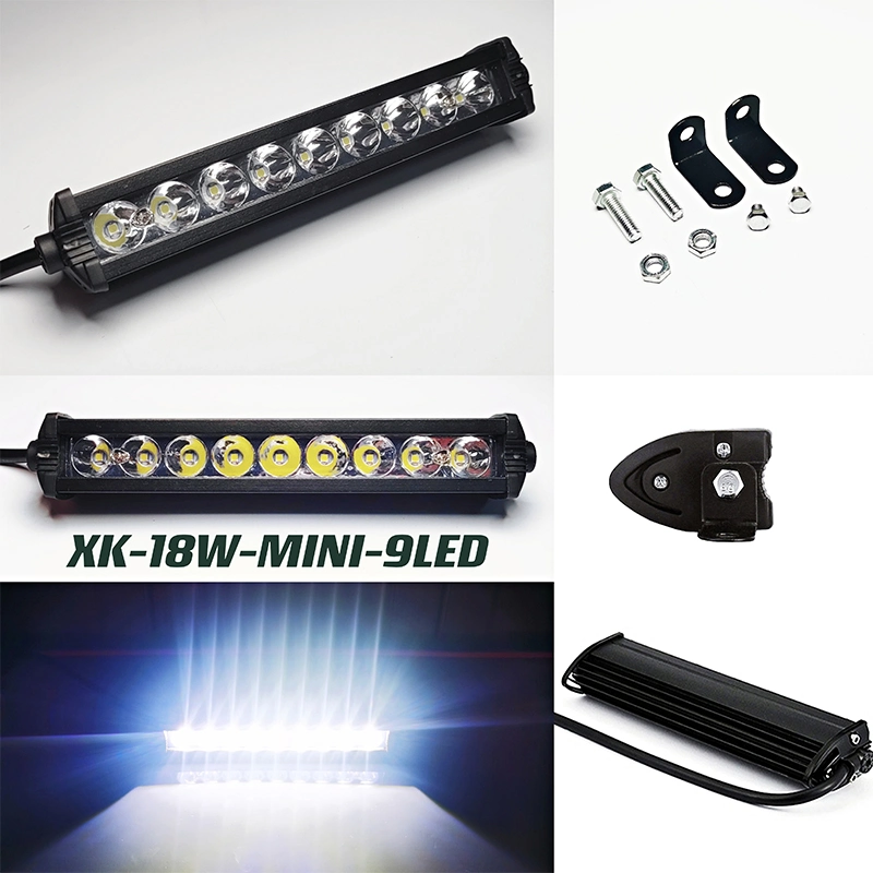 Motoled Cheap 27W 6500K 9 LED Mini Slim Waterproof Yellow White Working Driving External Auxiliary Spotlight Strip Light Bar for Truck Offroad Car Boat ATV