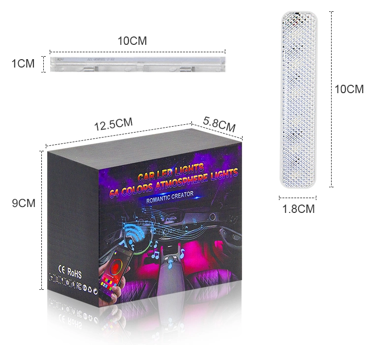 Car Interior Atmosphere 24 LED Lights Strip 5050 RGB SMD Flexible Strip Light 12V Car Atmosphere Light